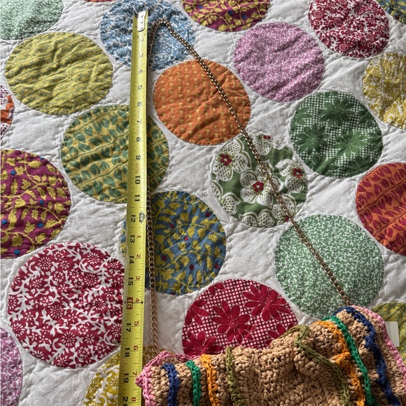 ANTHROPOLOGIE MAEVE RUFFLED STRAW RAFFIA BAG IN MULTI COLORS NEW - Picture 11 of 11